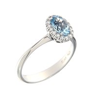 Anello Gazzola Donna Contorno in Oro bianco Acquamarina FC-AC0.74-CONTORNO